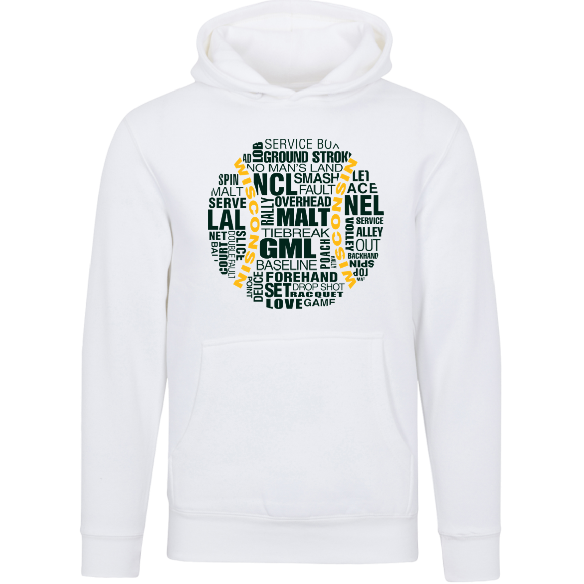 Green/Gold Wisconsin Tennis Ball Unisex Premium Hoodie