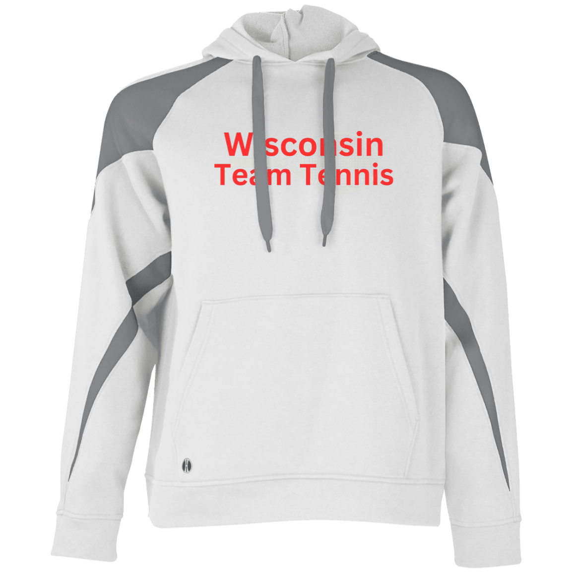 Wisconsin Team Tennis Adult Athletic Colorblock Fleece Hoodie