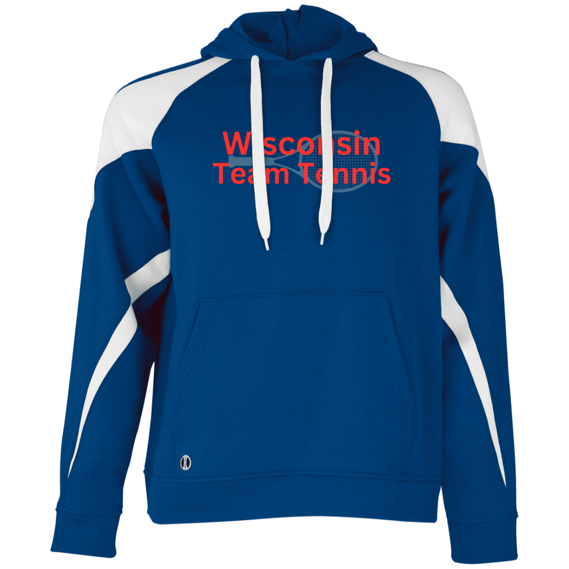 Wisconsin Team Tennis Adult Athletic Colorblock Fleece Hoodie