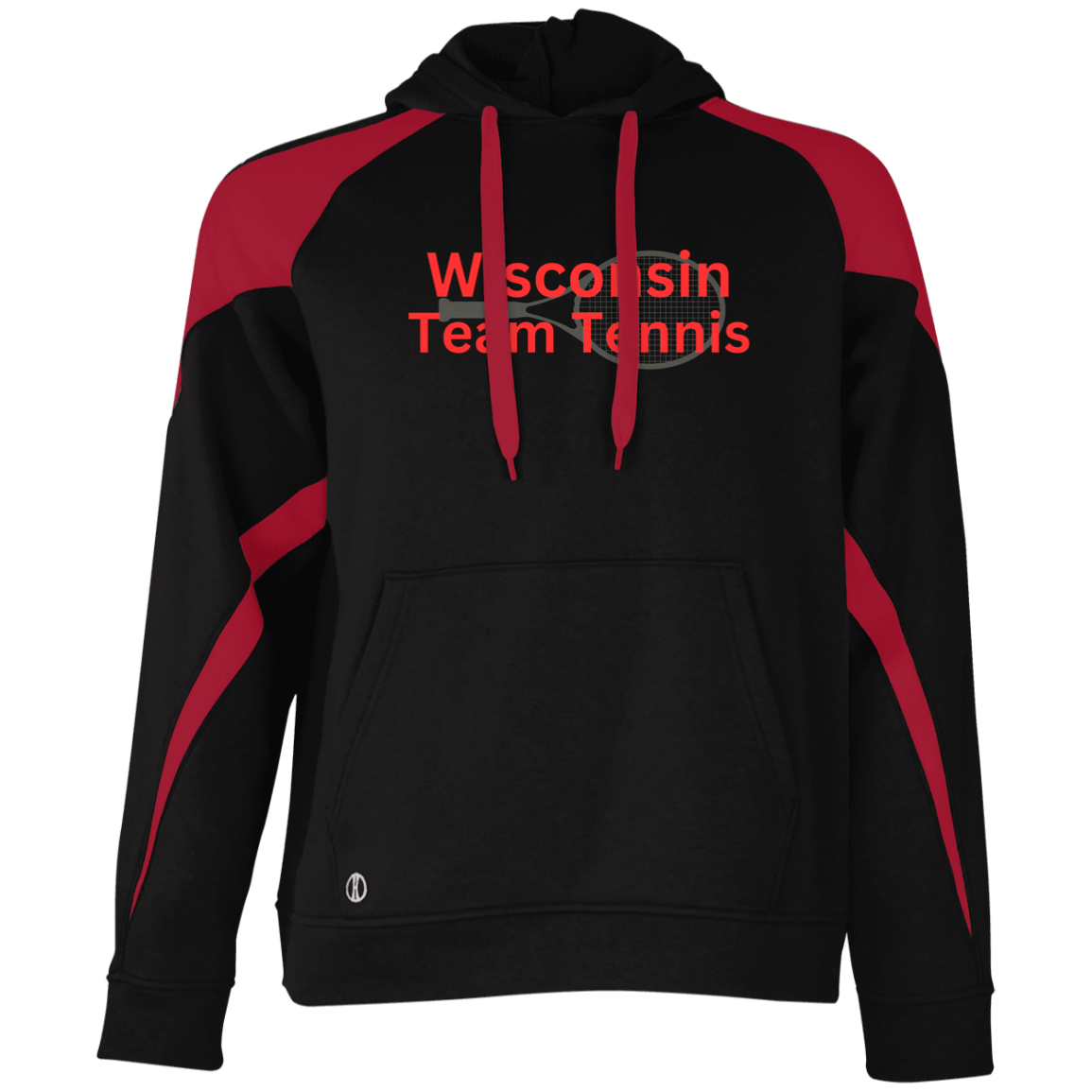 Wisconsin Team Tennis Adult Athletic Colorblock Fleece Hoodie