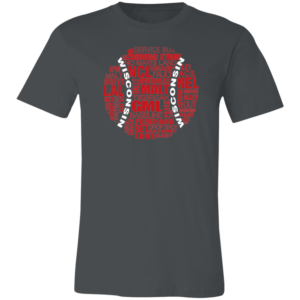 Wisconsin Red/White Tennis Ball Unisex Jersey Tee