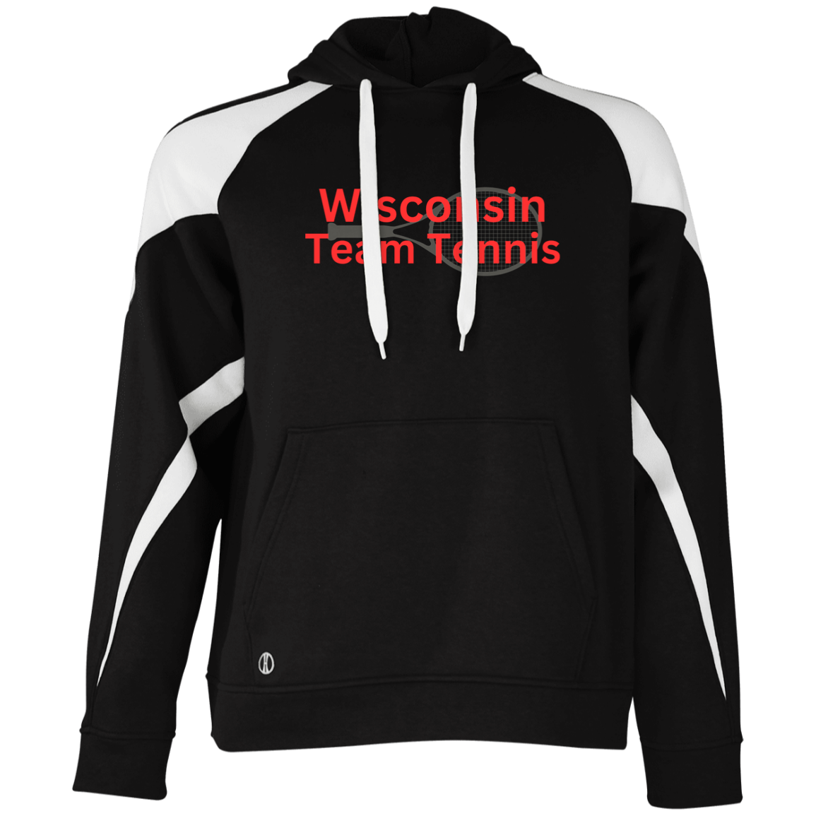 Wisconsin Team Tennis Adult Athletic Colorblock Fleece Hoodie