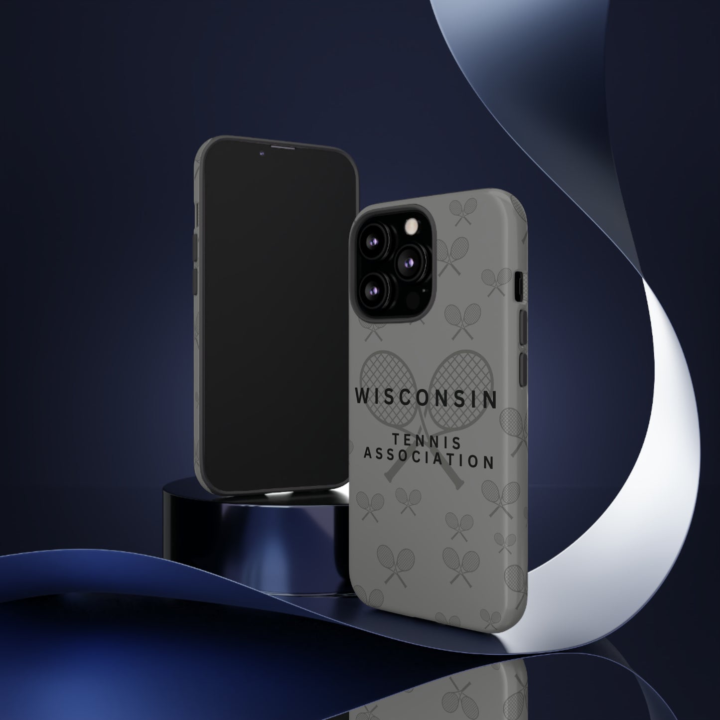 WTA Midnight Grey Racquets Impact-Resistant Tough Cases (iPhone & Samsung)