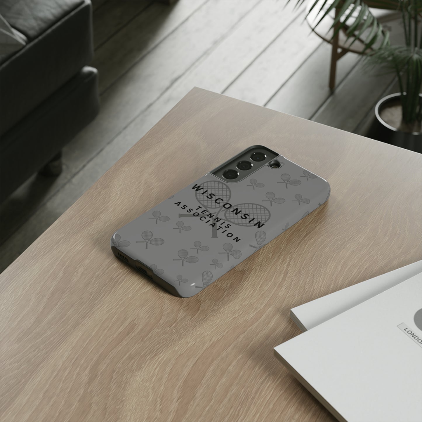 WTA Midnight Grey Racquets Impact-Resistant Tough Cases (iPhone & Samsung)