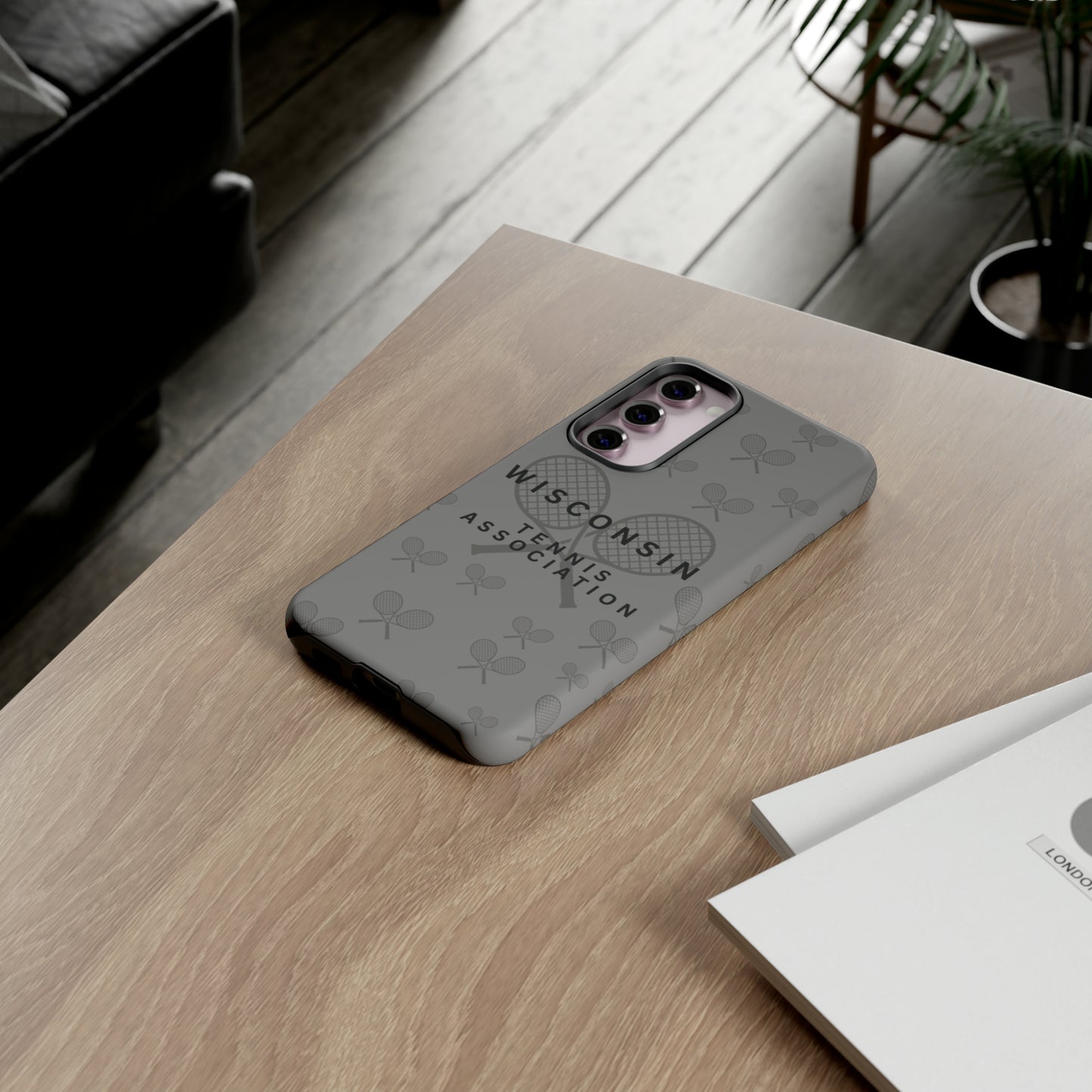 WTA Midnight Grey Racquets Impact-Resistant Tough Cases (iPhone & Samsung)