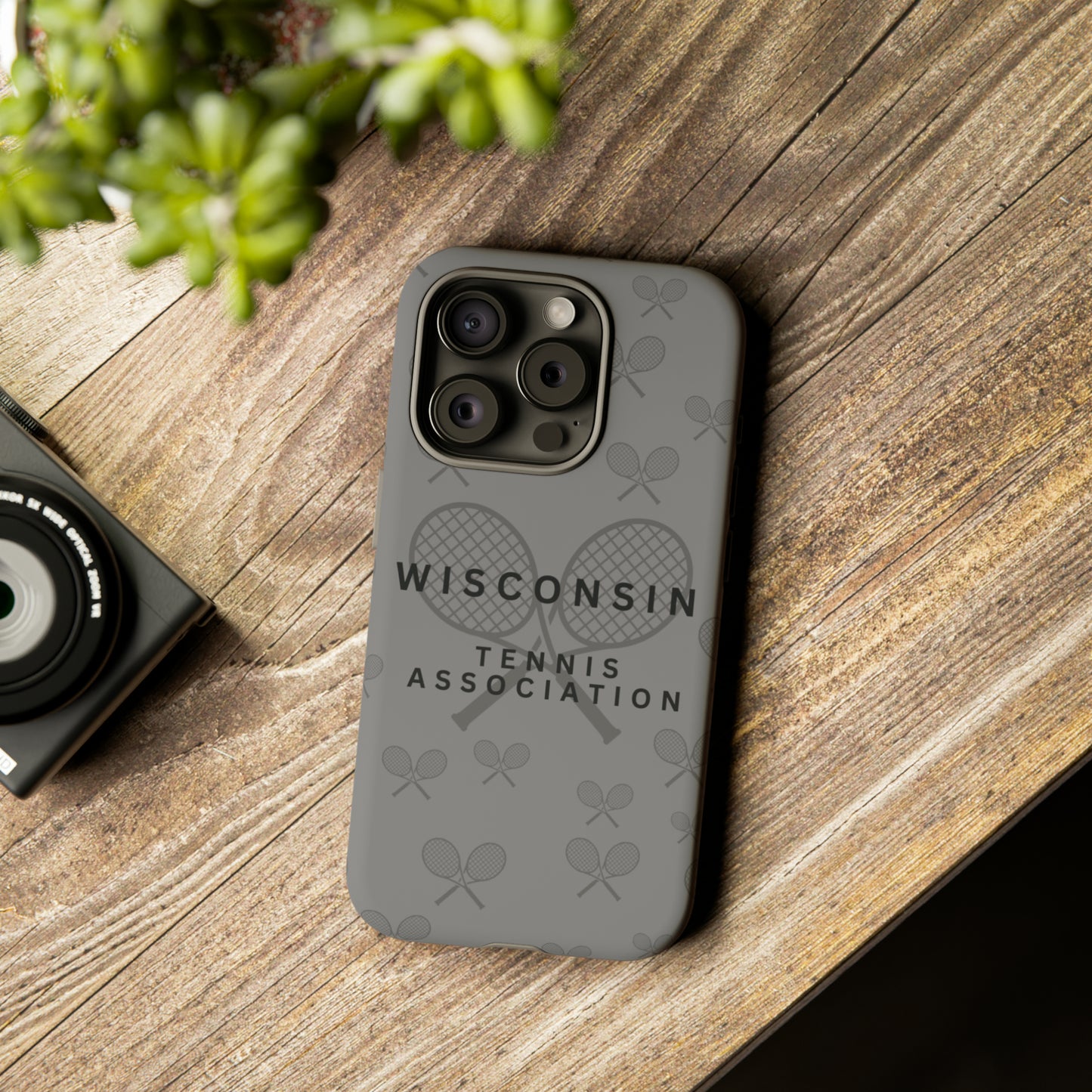 WTA Midnight Grey Racquets Impact-Resistant Tough Cases (iPhone & Samsung)