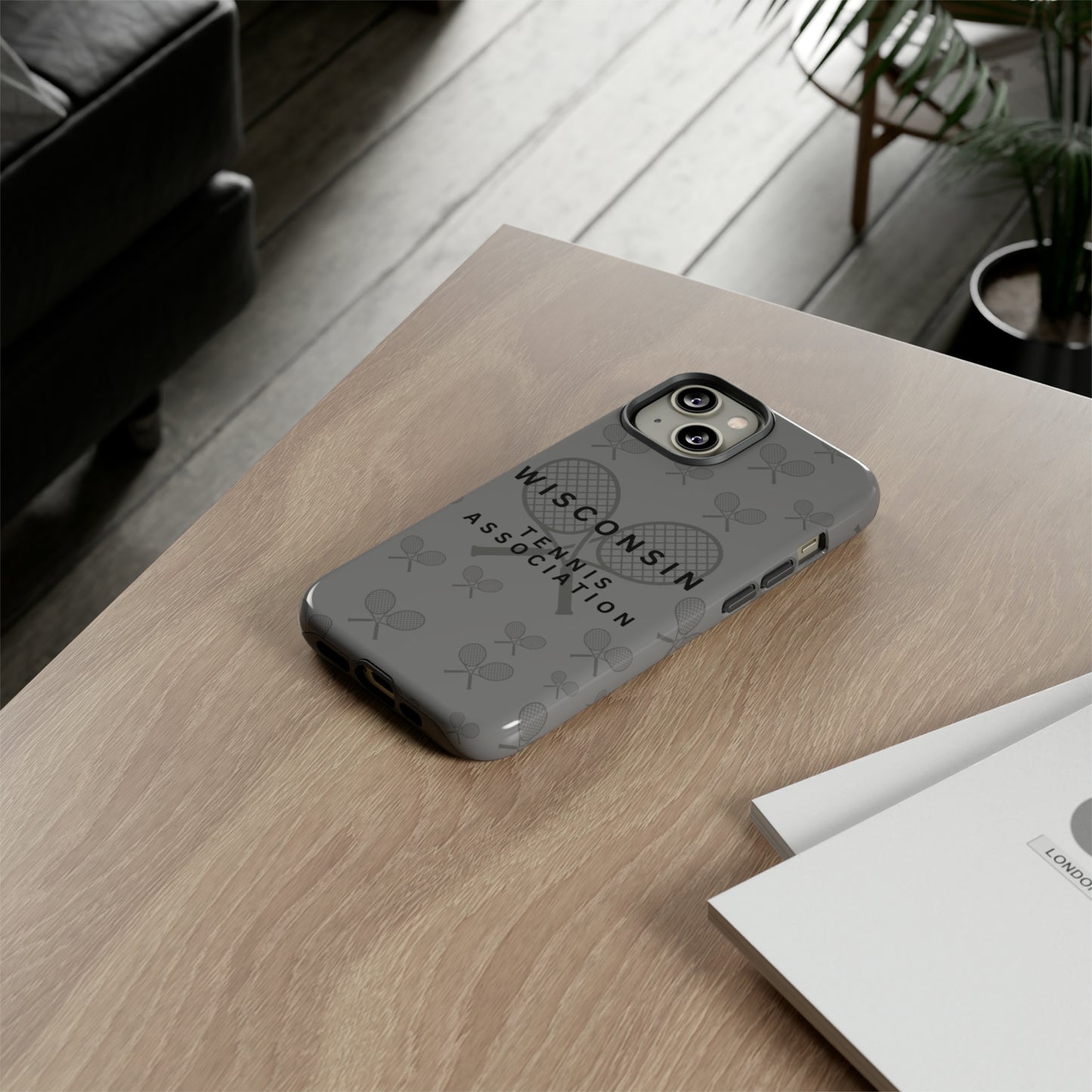 WTA Midnight Grey Racquets Impact-Resistant Tough Cases (iPhone & Samsung)