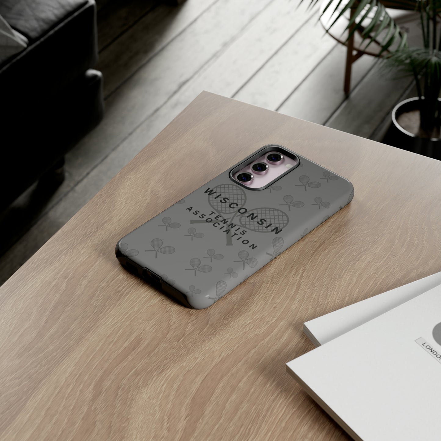 WTA Midnight Grey Racquets Impact-Resistant Tough Cases (iPhone & Samsung)