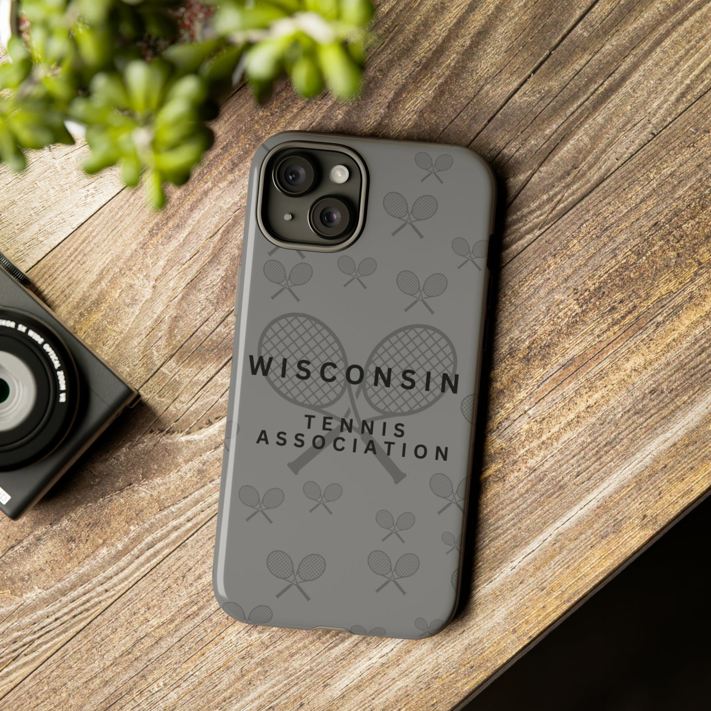 WTA Midnight Grey Racquets Impact-Resistant Tough Cases (iPhone & Samsung)