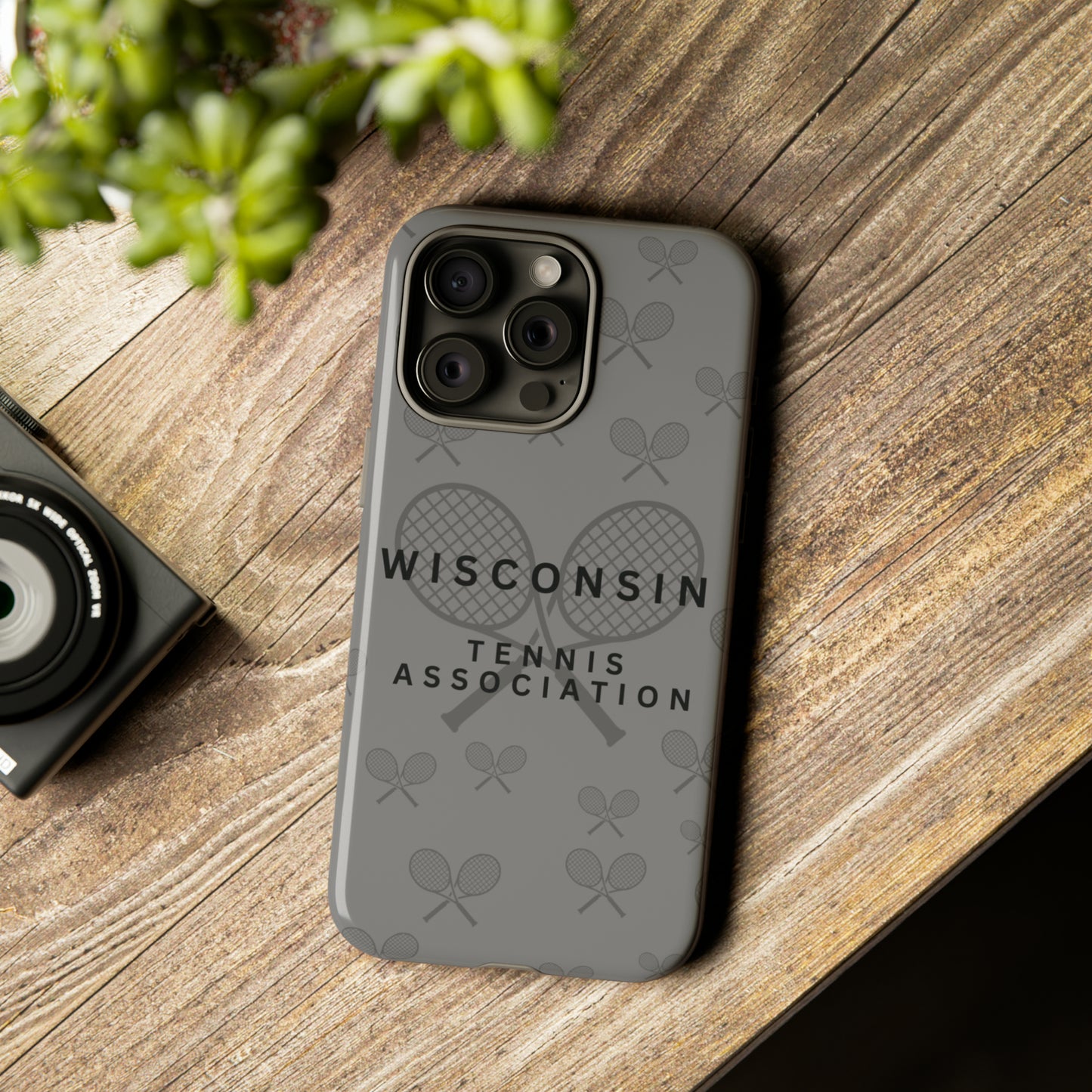 WTA Midnight Grey Racquets Impact-Resistant Tough Cases (iPhone & Samsung)