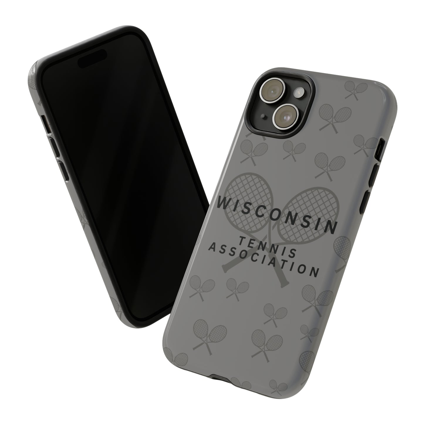 WTA Midnight Grey Racquets Impact-Resistant Tough Cases (iPhone & Samsung)