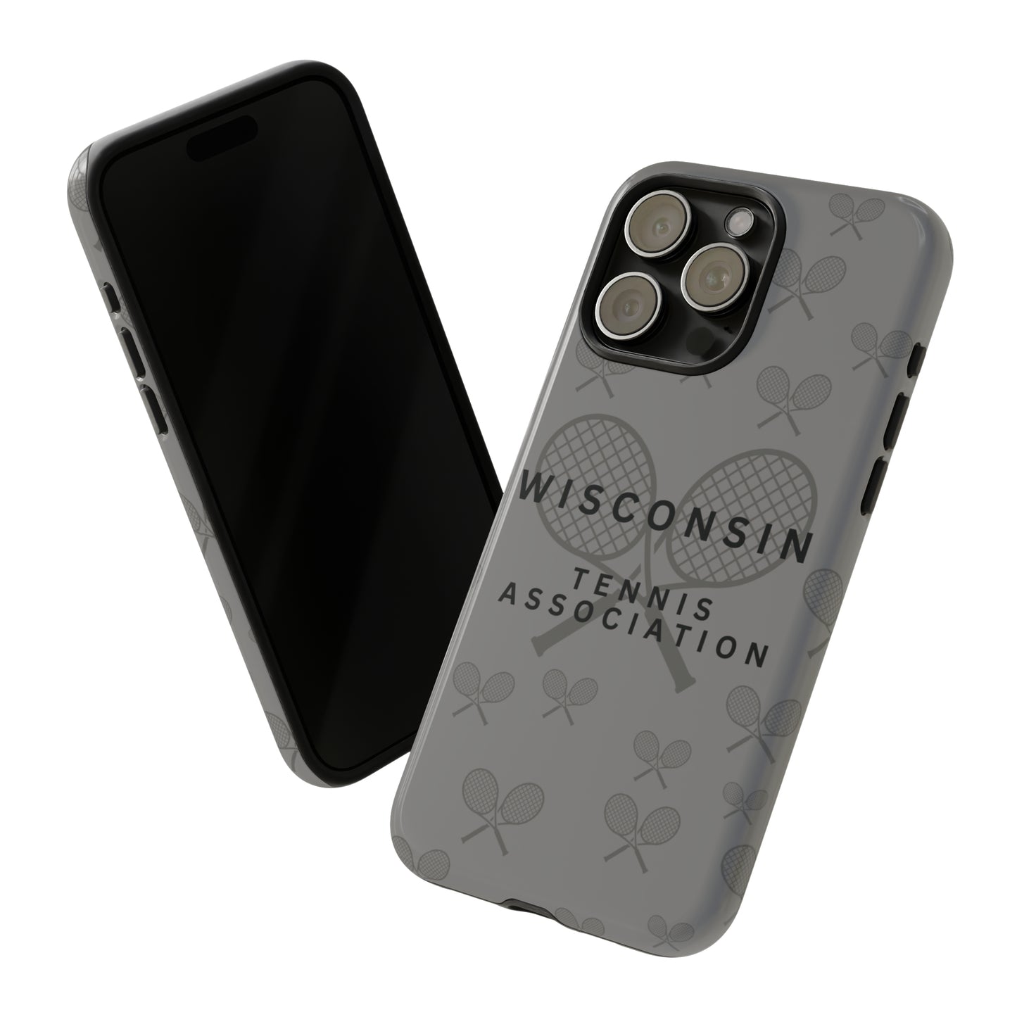WTA Midnight Grey Racquets Impact-Resistant Tough Cases (iPhone & Samsung)
