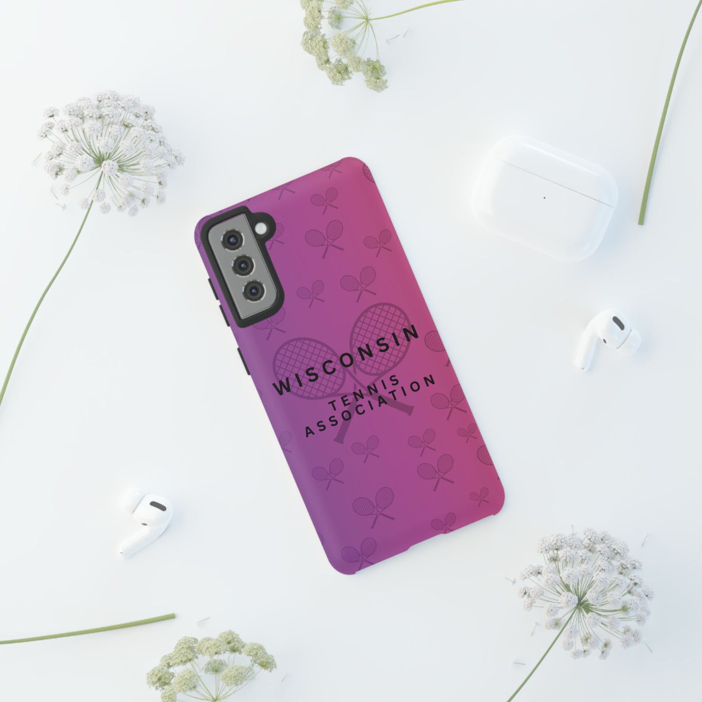 WTA Violet Fade Racquets Impact-Resistant Tough Cases (iPhone & Samsung)