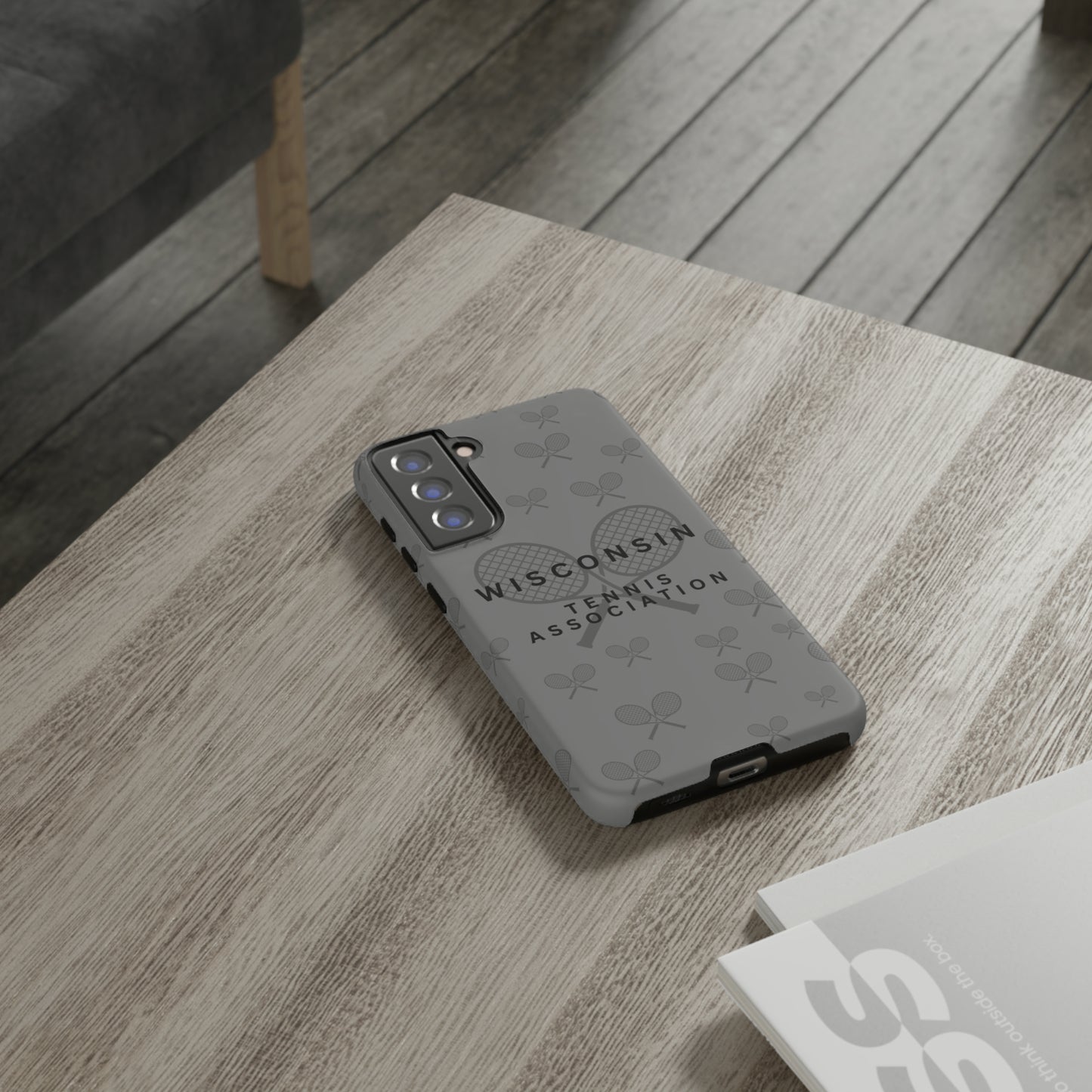 WTA Midnight Grey Racquets Impact-Resistant Tough Cases (iPhone & Samsung)