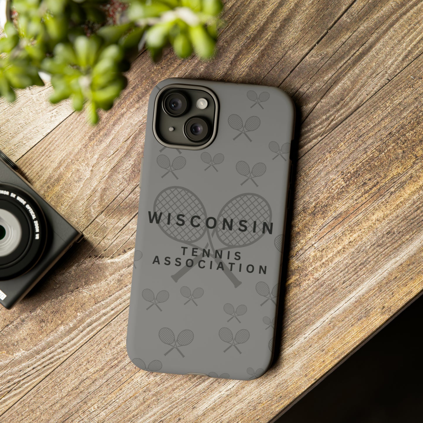 WTA Midnight Grey Racquets Impact-Resistant Tough Cases (iPhone & Samsung)