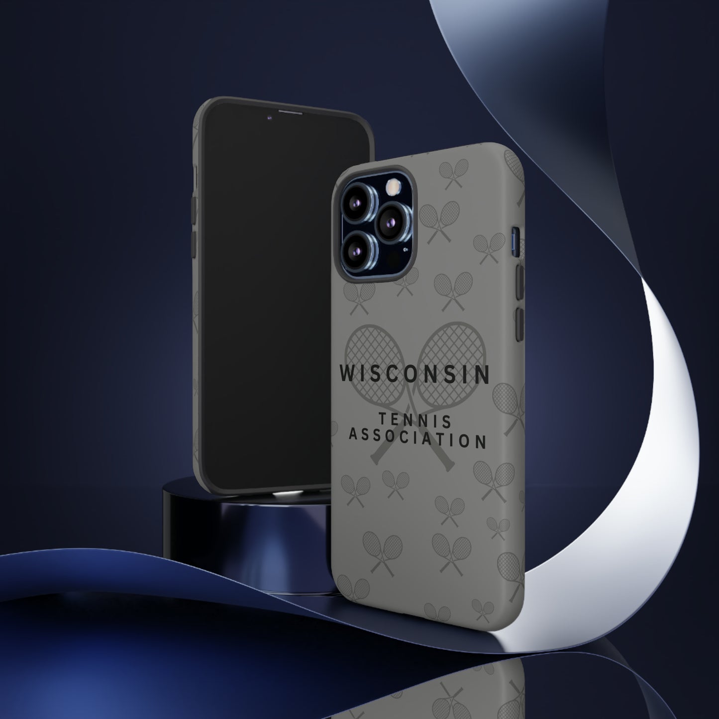 WTA Midnight Grey Racquets Impact-Resistant Tough Cases (iPhone & Samsung)