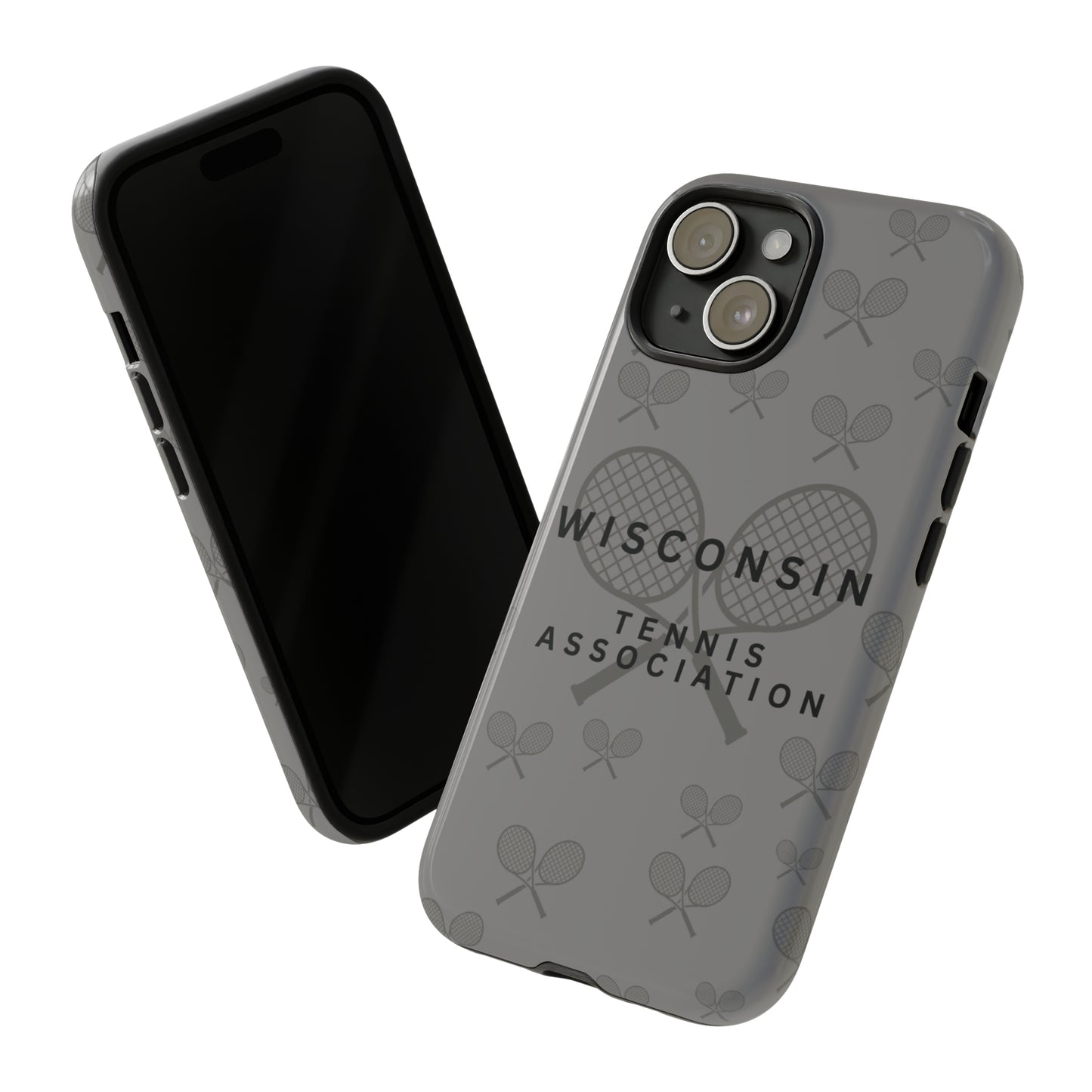 WTA Midnight Grey Racquets Impact-Resistant Tough Cases (iPhone & Samsung)