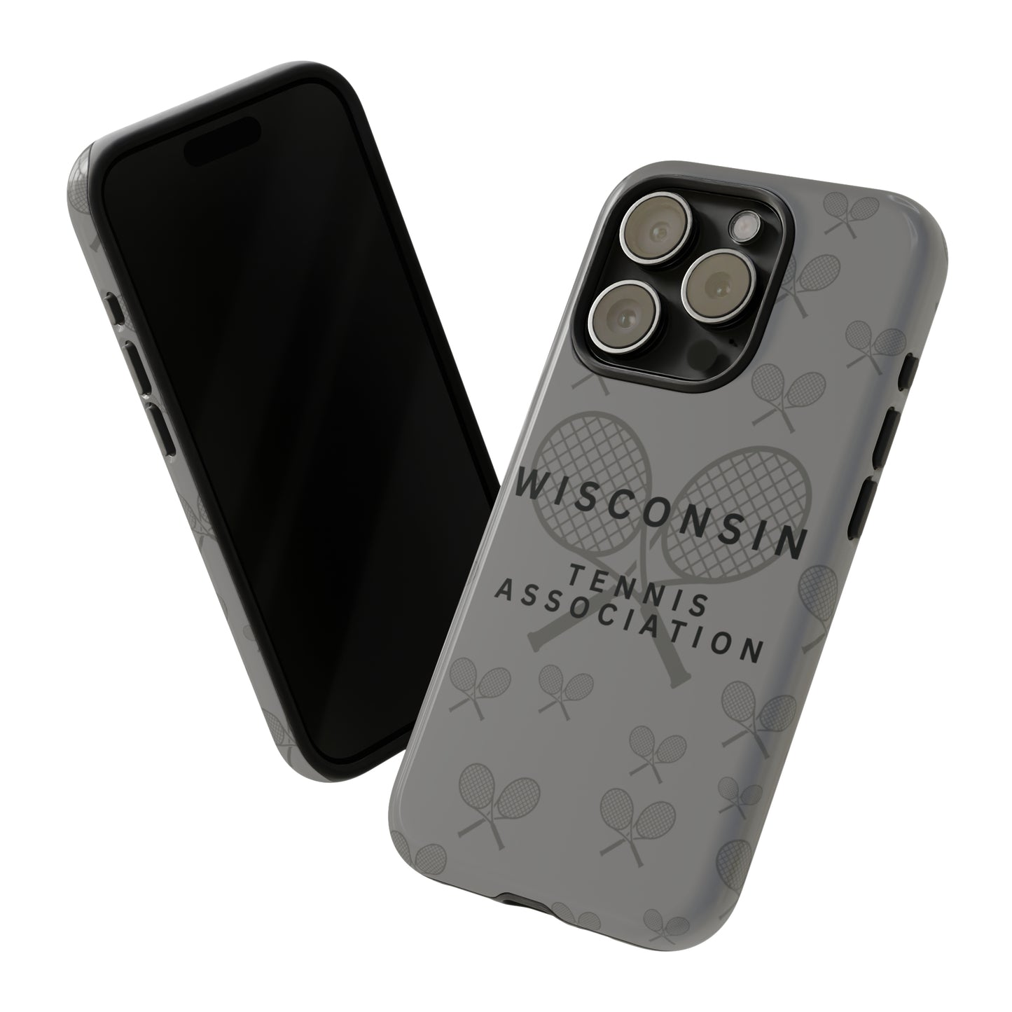 WTA Midnight Grey Racquets Impact-Resistant Tough Cases (iPhone & Samsung)
