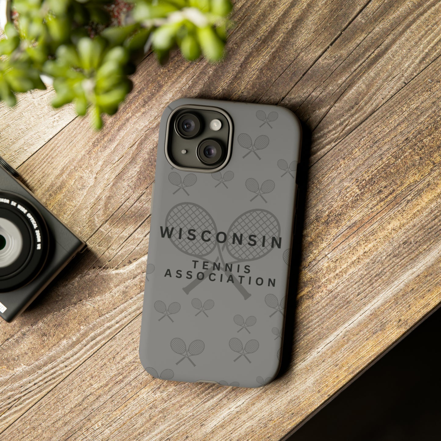 WTA Midnight Grey Racquets Impact-Resistant Tough Cases (iPhone & Samsung)