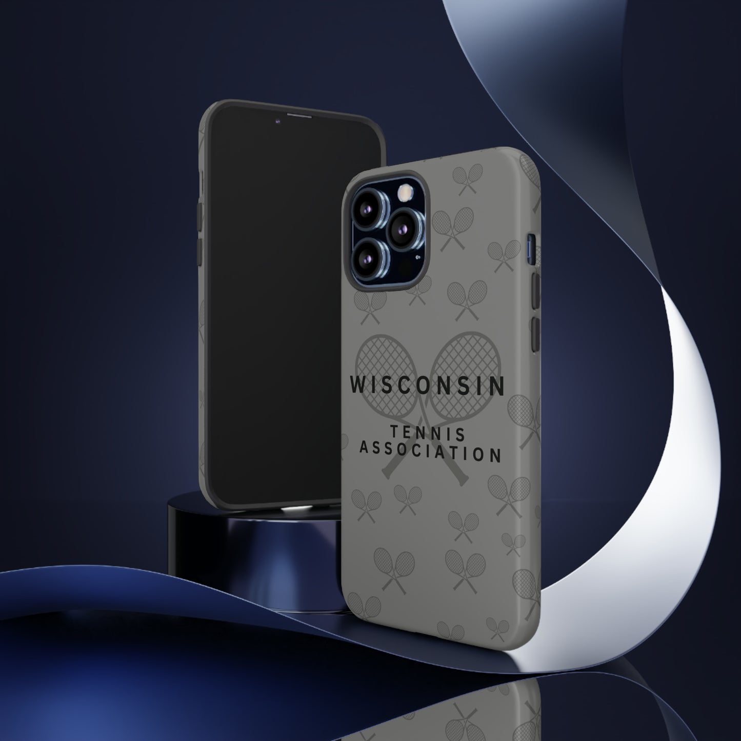 WTA Midnight Grey Racquets Impact-Resistant Tough Cases (iPhone & Samsung)