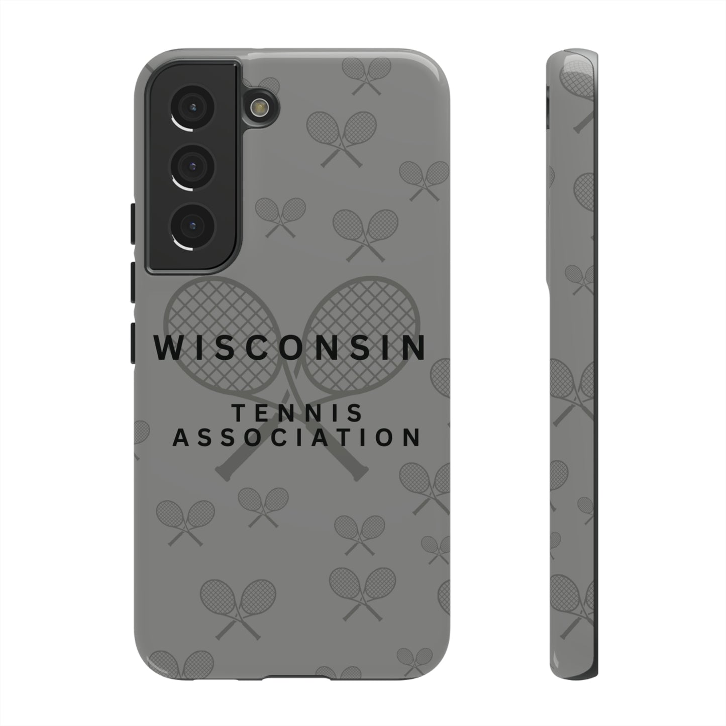 WTA Midnight Grey Racquets Impact-Resistant Tough Cases (iPhone & Samsung)