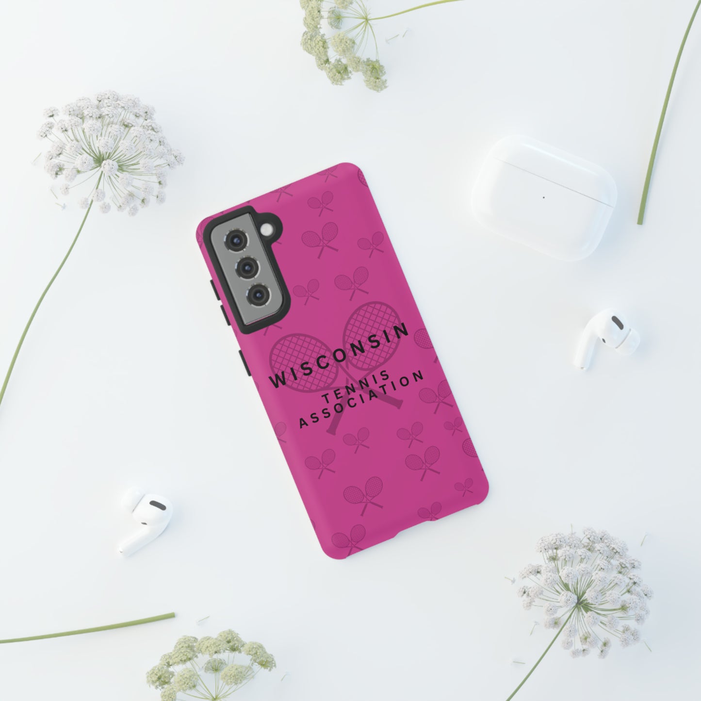 WTA Fuchsia Racquets Impact-Resistant Tough Cases (iPhone & Samsung)