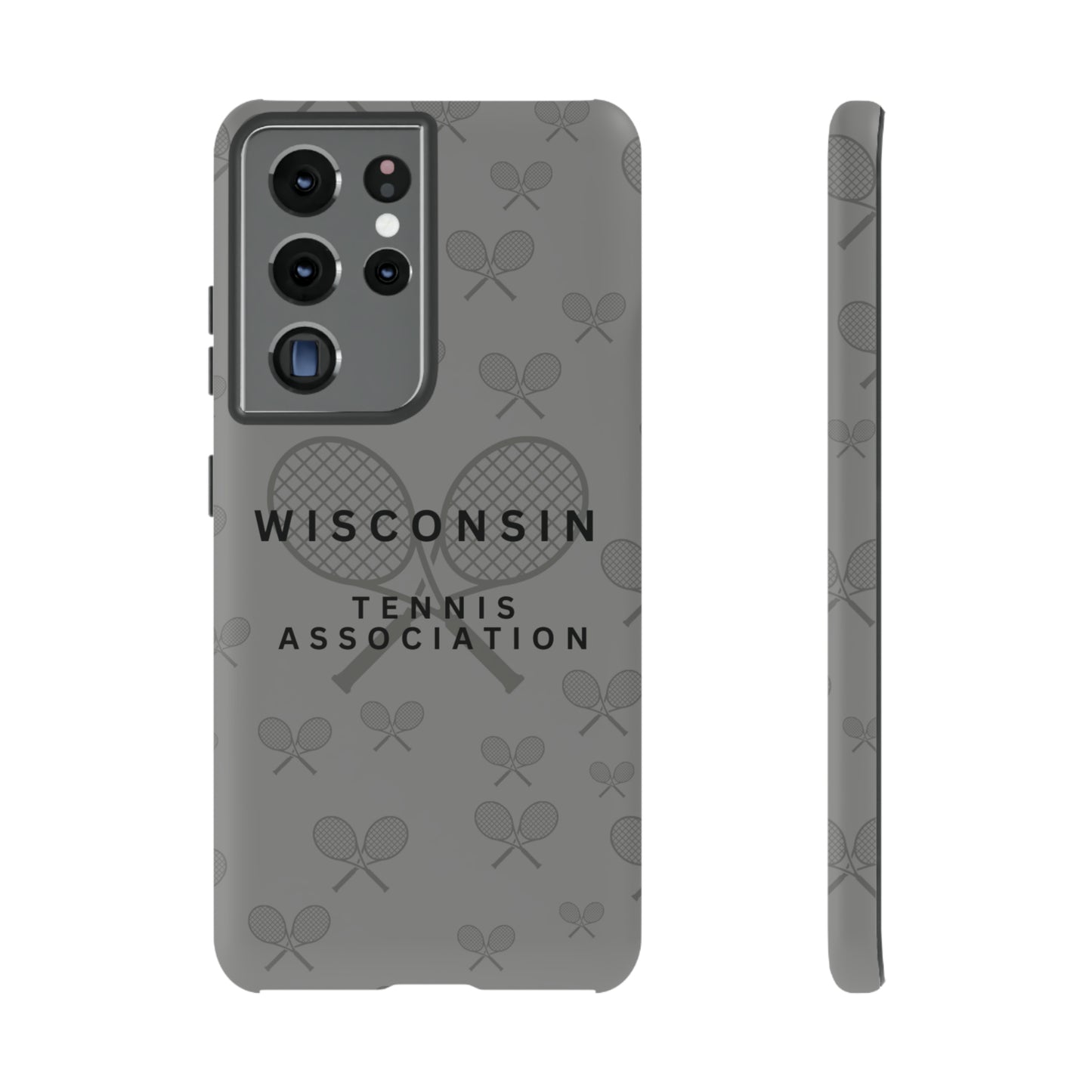 WTA Midnight Grey Racquets Impact-Resistant Tough Cases (iPhone & Samsung)