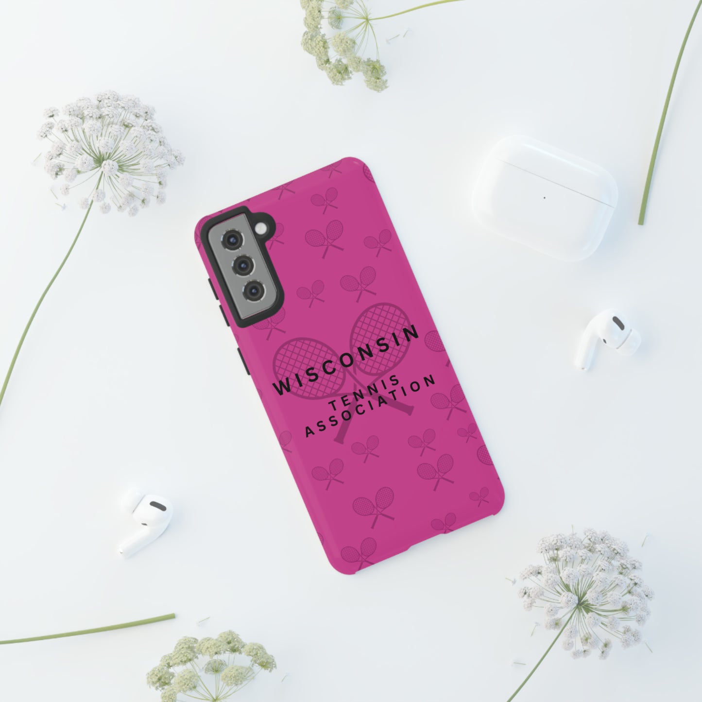 WTA Fuchsia Racquets Impact-Resistant Tough Cases (iPhone & Samsung)