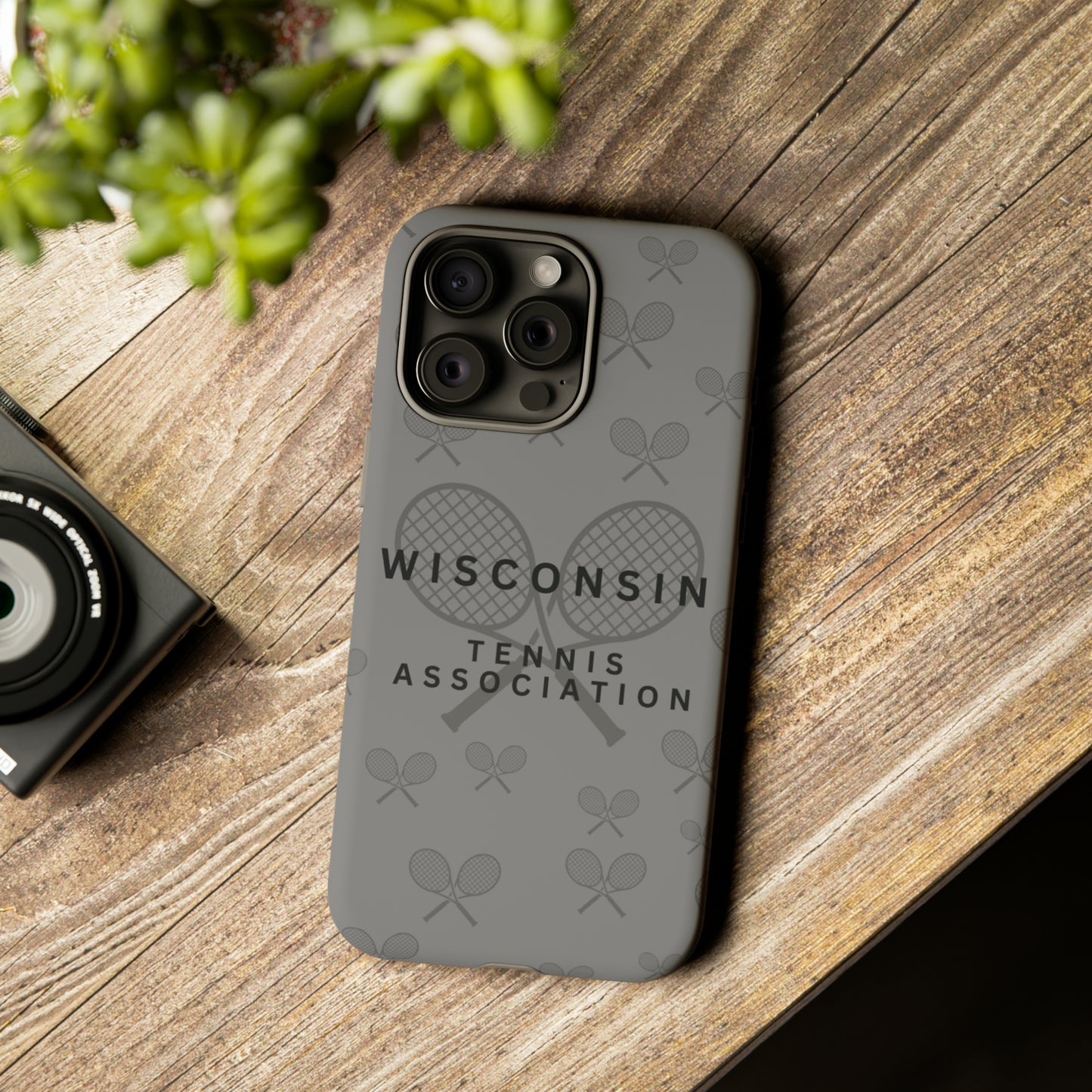WTA Midnight Grey Racquets Impact-Resistant Tough Cases (iPhone & Samsung)