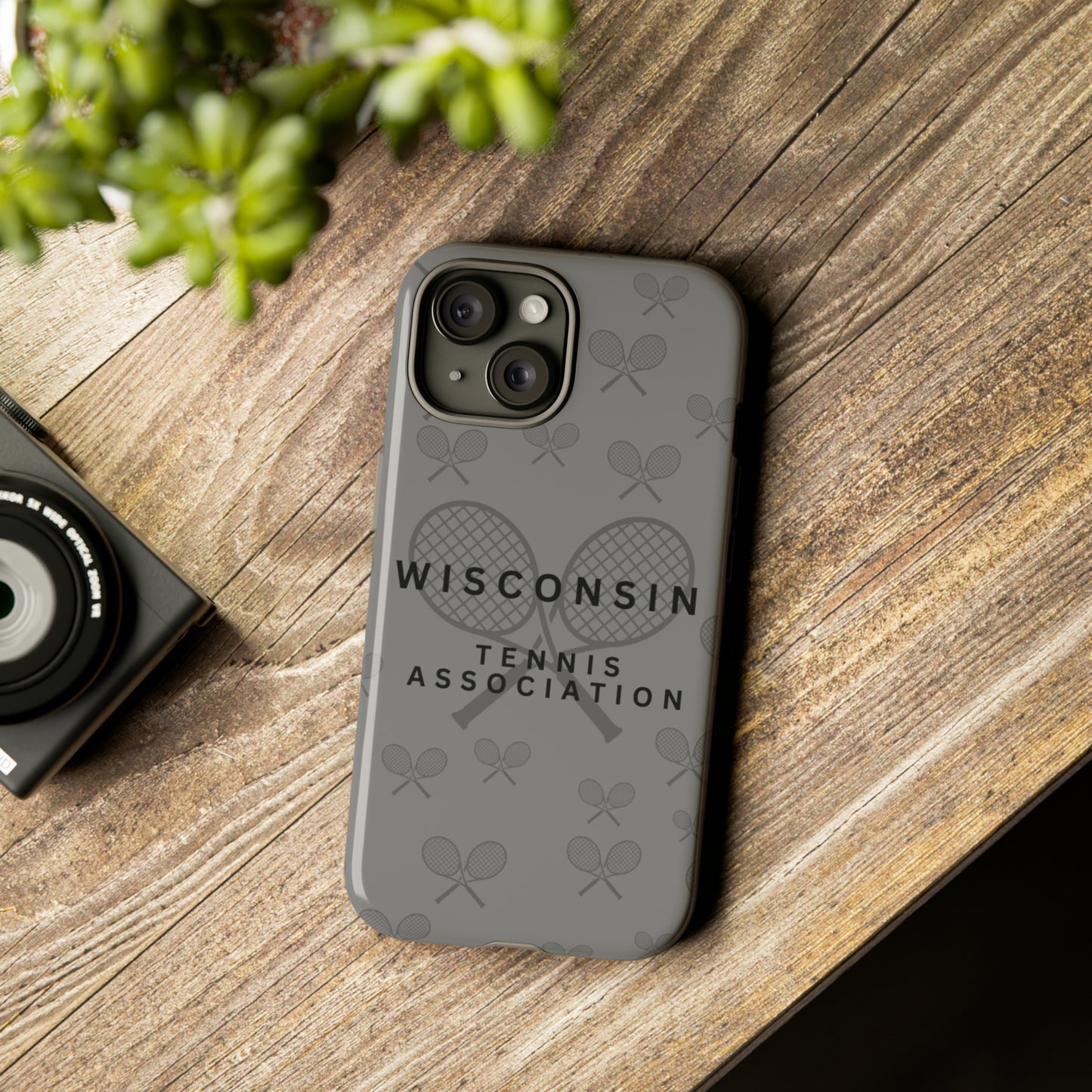 WTA Midnight Grey Racquets Impact-Resistant Tough Cases (iPhone & Samsung)