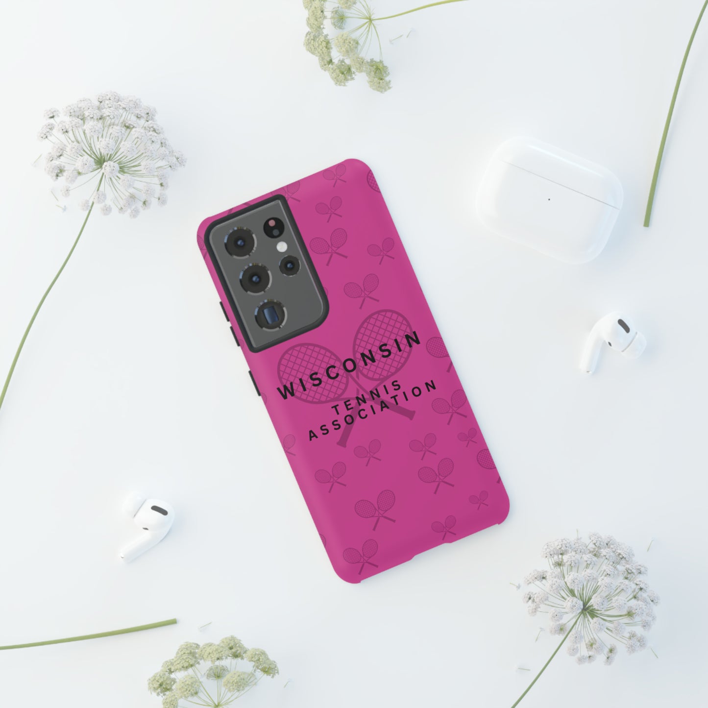 WTA Fuchsia Racquets Impact-Resistant Tough Cases (iPhone & Samsung)