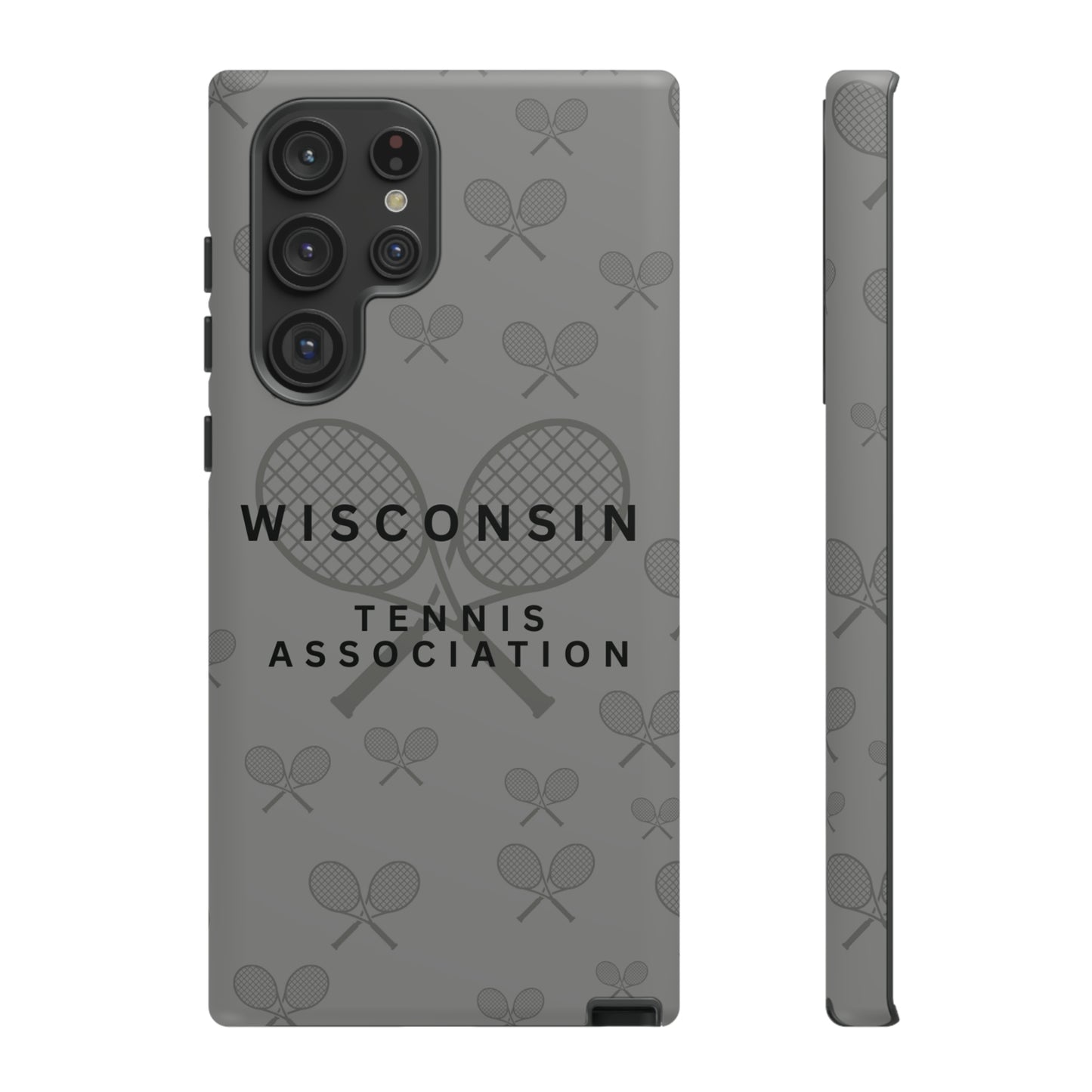 WTA Midnight Grey Racquets Impact-Resistant Tough Cases (iPhone & Samsung)