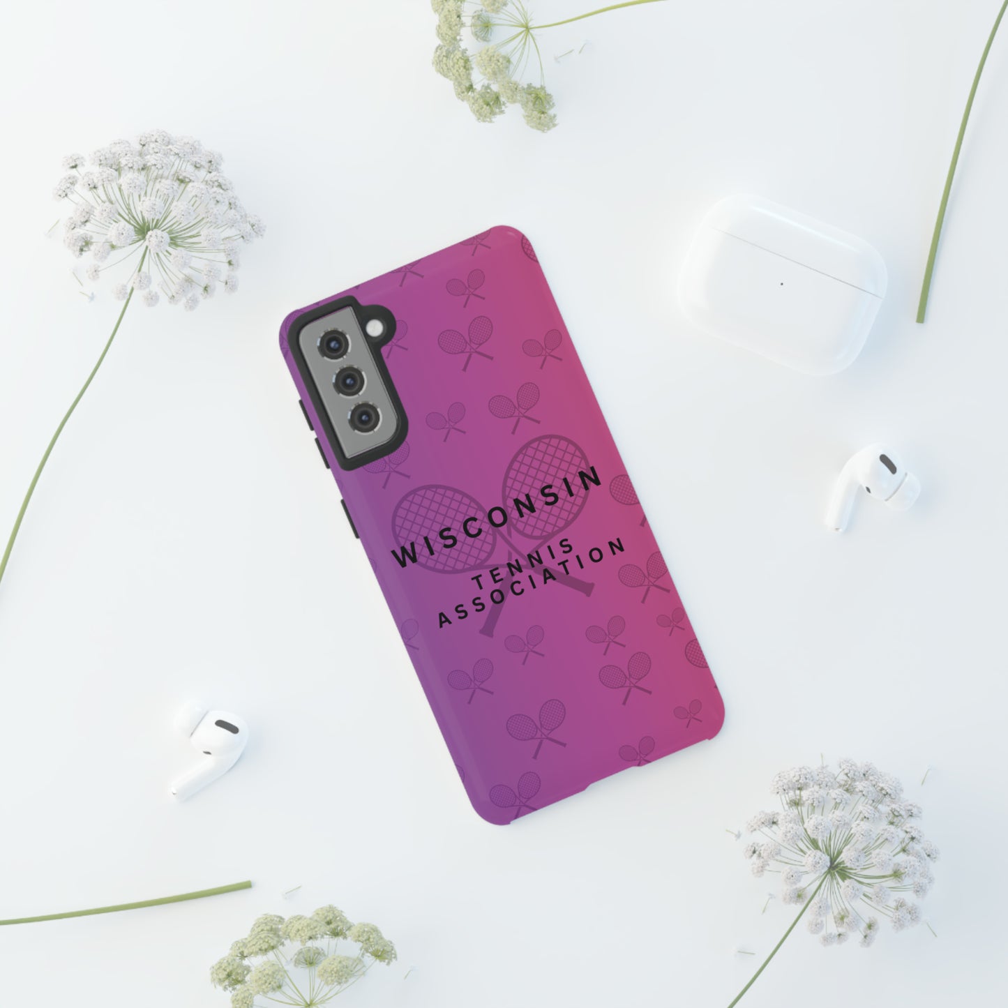 WTA Violet Fade Racquets Impact-Resistant Tough Cases (iPhone & Samsung)