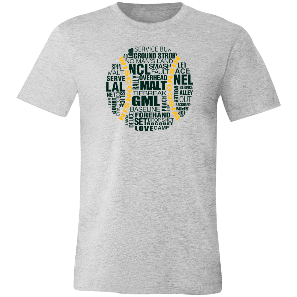 Wisconsin Green/Gold Tennis Ball Unisex Tee