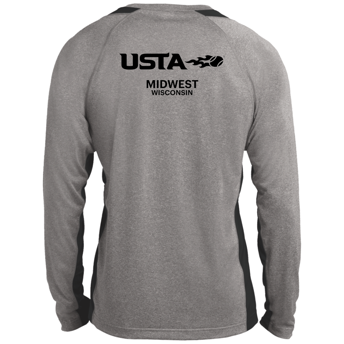 715 Tennis Long Sleeve Heather Colorblock Performance Tee