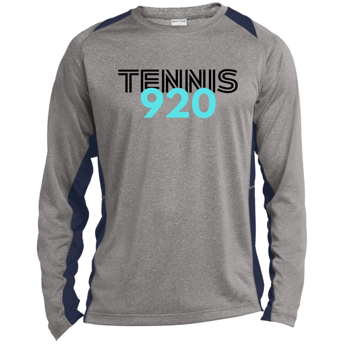 920 Tennis Long Sleeve Heather Colorblock Performance Tee