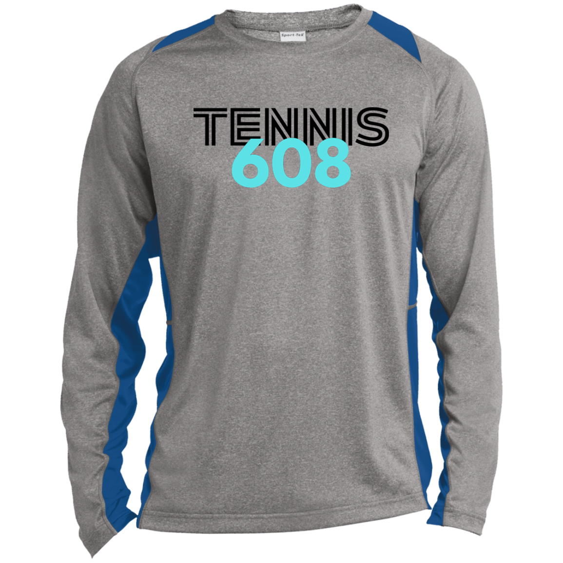608 Long Sleeve Heather Colorblock Performance Tee