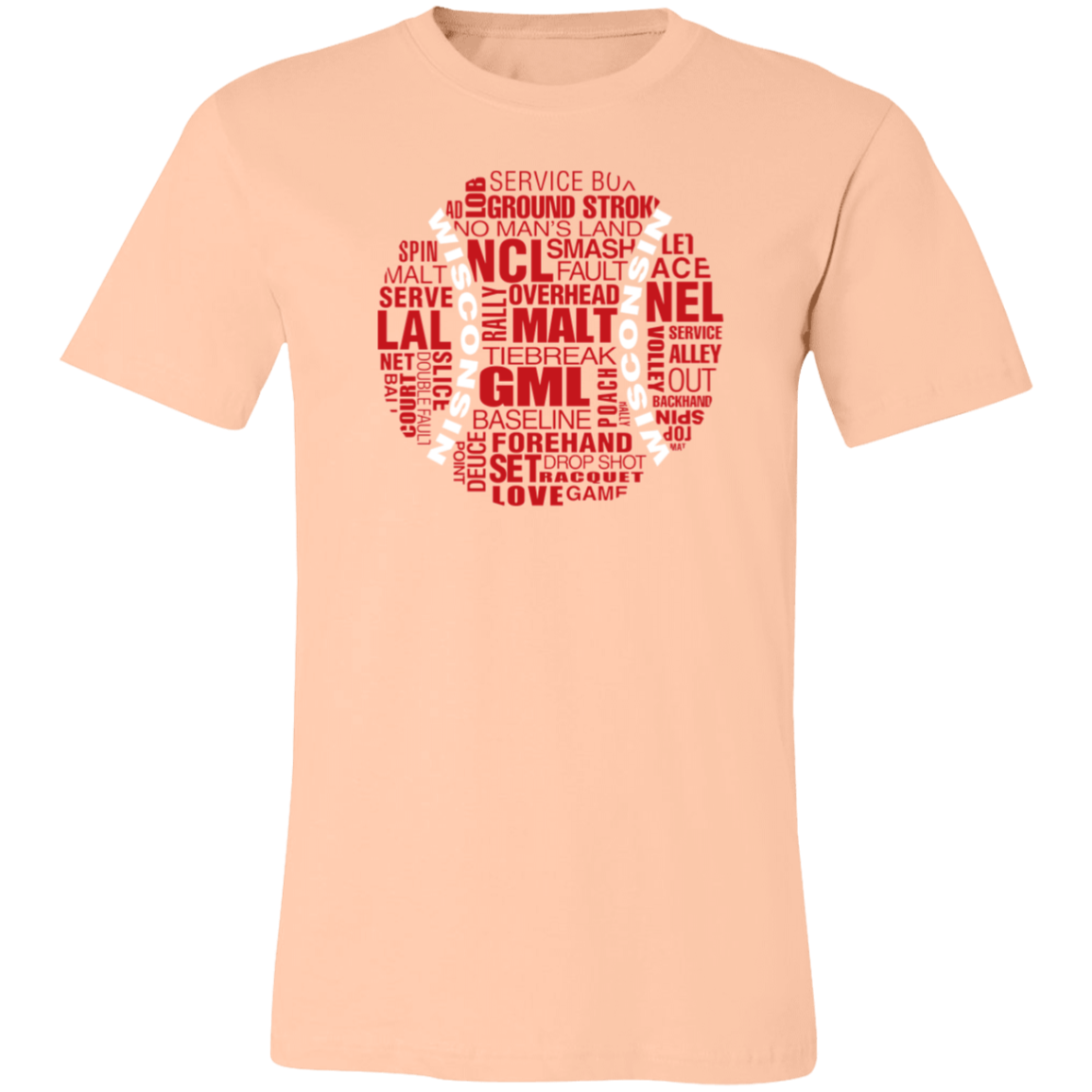 Wisconsin Red/White Tennis Ball Unisex Jersey Tee