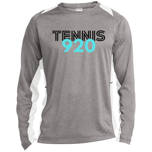 920 Tennis Long Sleeve Heather Colorblock Performance Tee