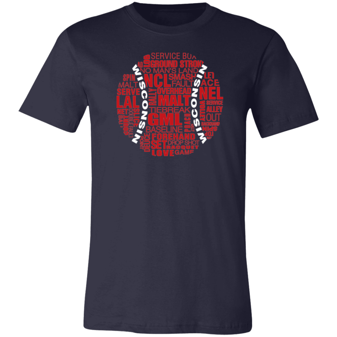 Wisconsin Red/White Tennis Ball Unisex Jersey Tee
