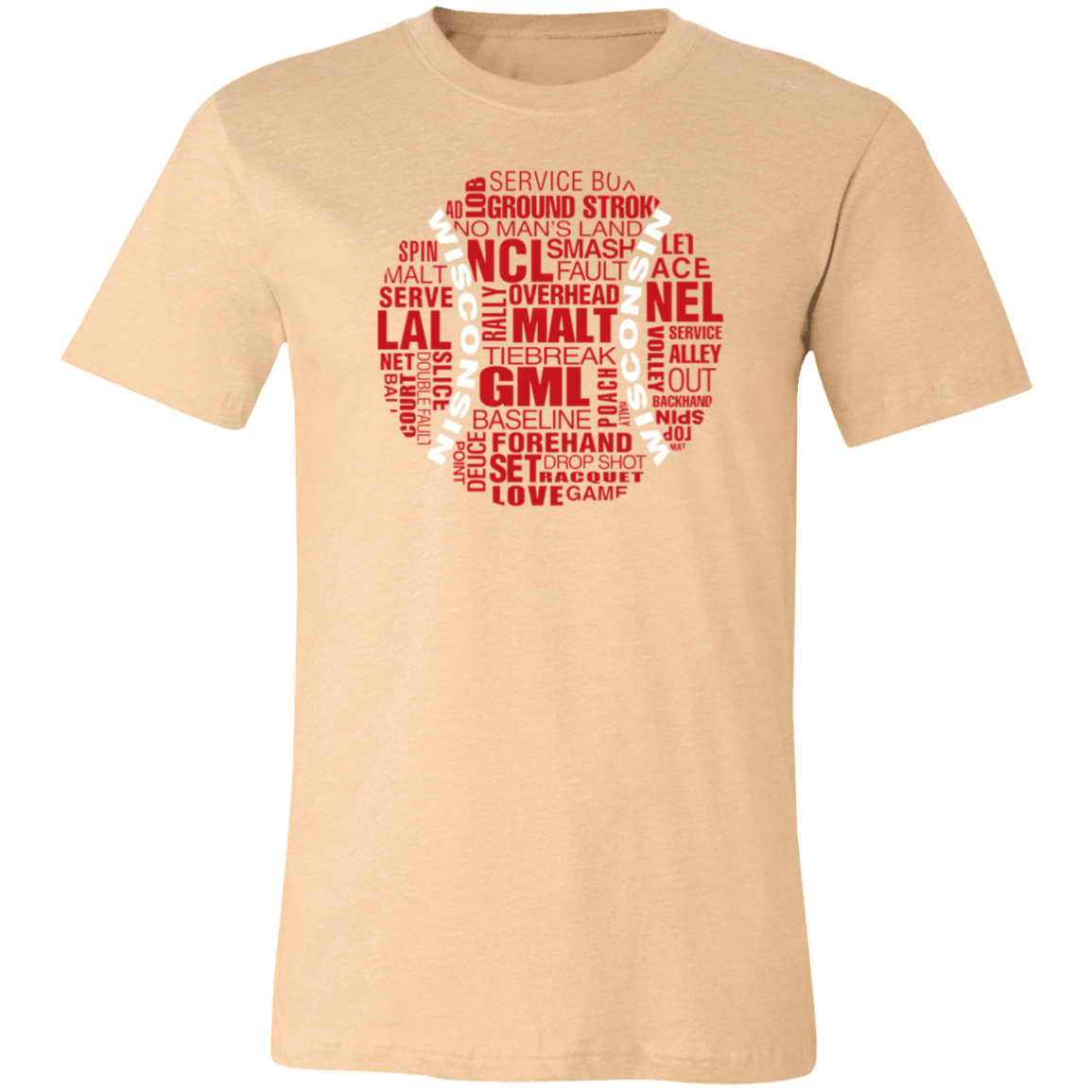 Wisconsin Red/White Tennis Ball Unisex Jersey Tee