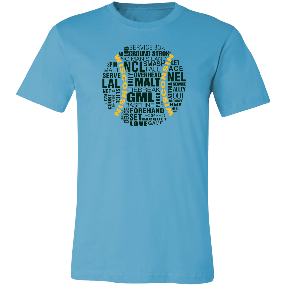 Wisconsin Green/Gold Tennis Ball Unisex Tee