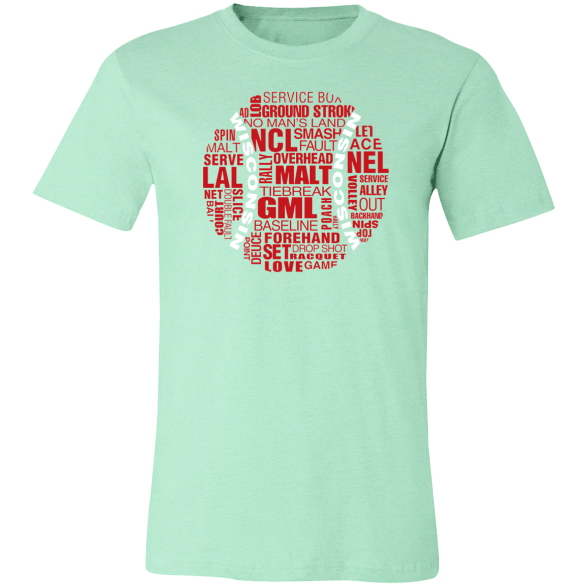 Wisconsin Red/White Tennis Ball Unisex Jersey Tee