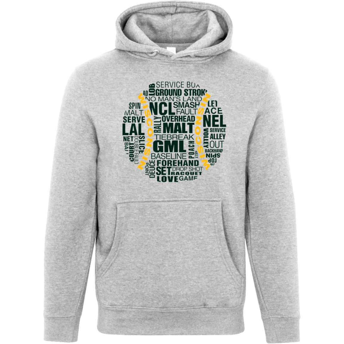 Green/Gold Wisconsin Tennis Ball Unisex Premium Hoodie