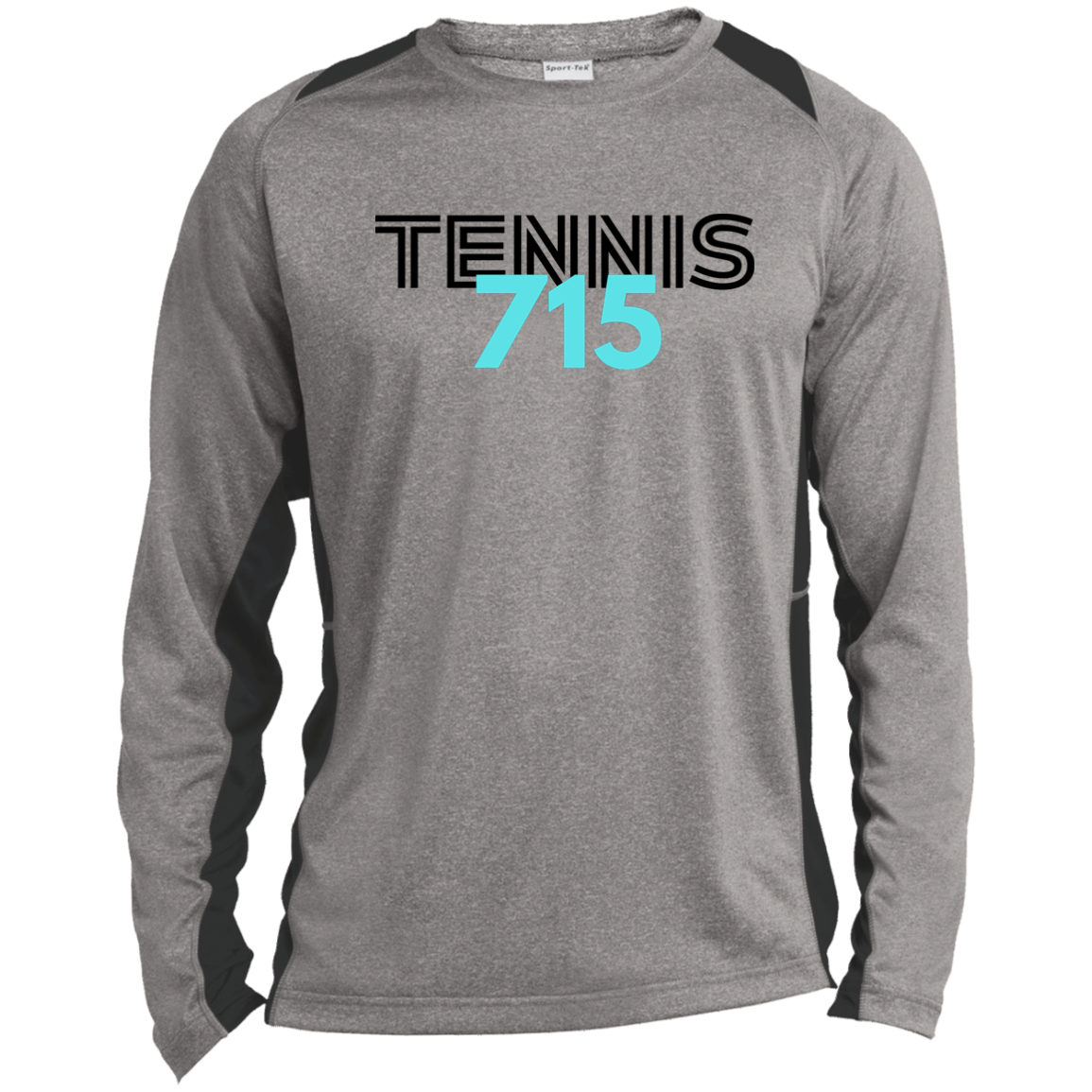 715 Tennis Long Sleeve Heather Colorblock Performance Tee