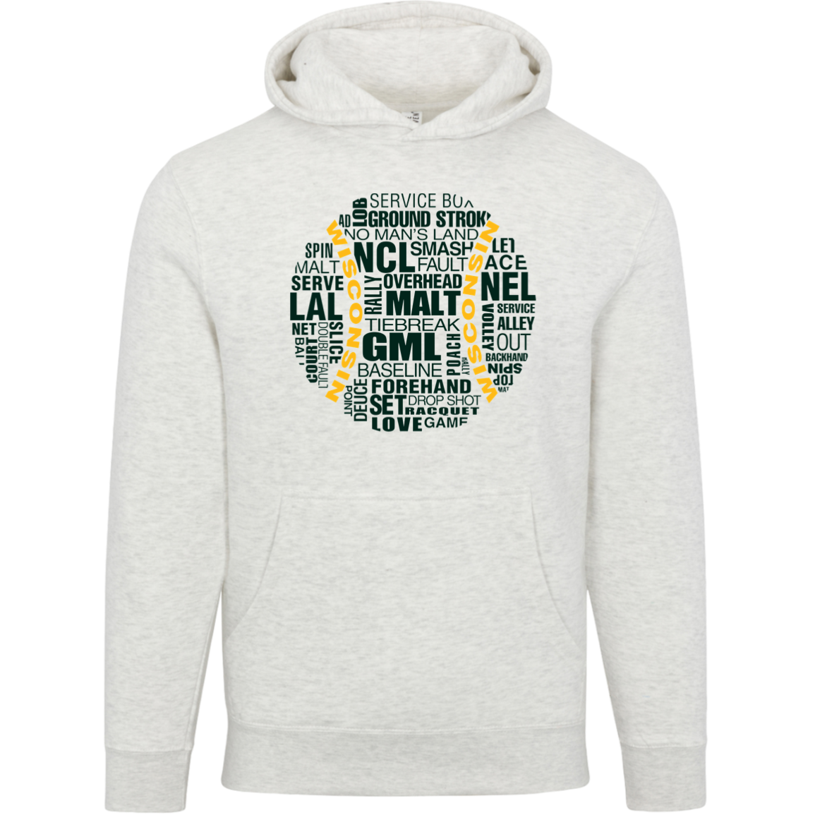 Green/Gold Wisconsin Tennis Ball Unisex Premium Hoodie