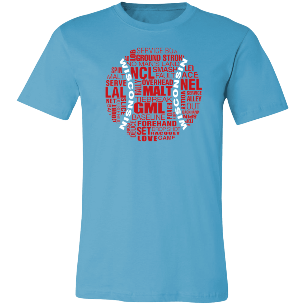 Wisconsin Red/White Tennis Ball Unisex Jersey Tee
