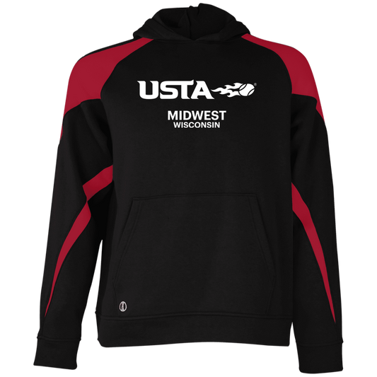 USTA Wisconsin Youth Athletic Colorblock Fleece Hoodie