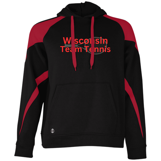 Wisconsin Team Tennis Adult Athletic Colorblock Fleece Hoodie