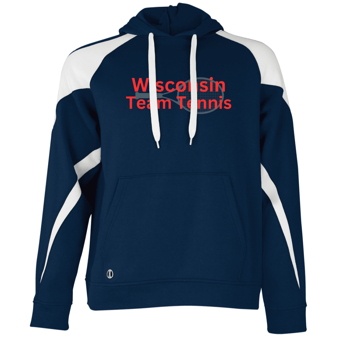 Wisconsin Team Tennis Adult Athletic Colorblock Fleece Hoodie